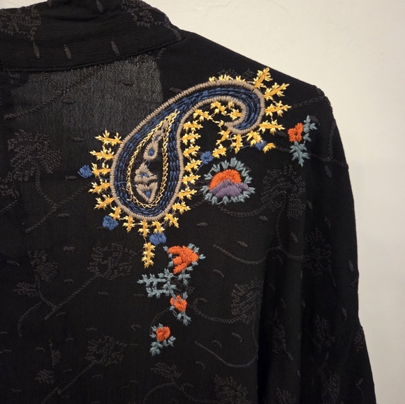 Dottie West Embroidered Ruffled Kimono Size XS/S - Picture 9 of 12